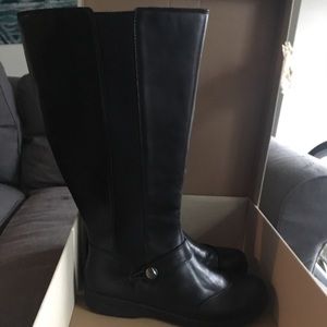 CLARKS Leather Wide Calf Boots